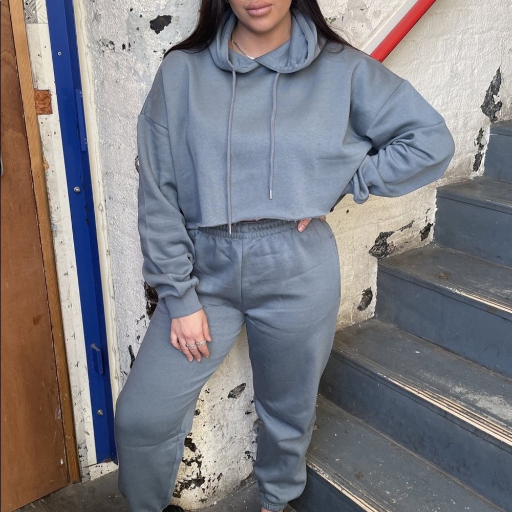 blue/grey tracksuit